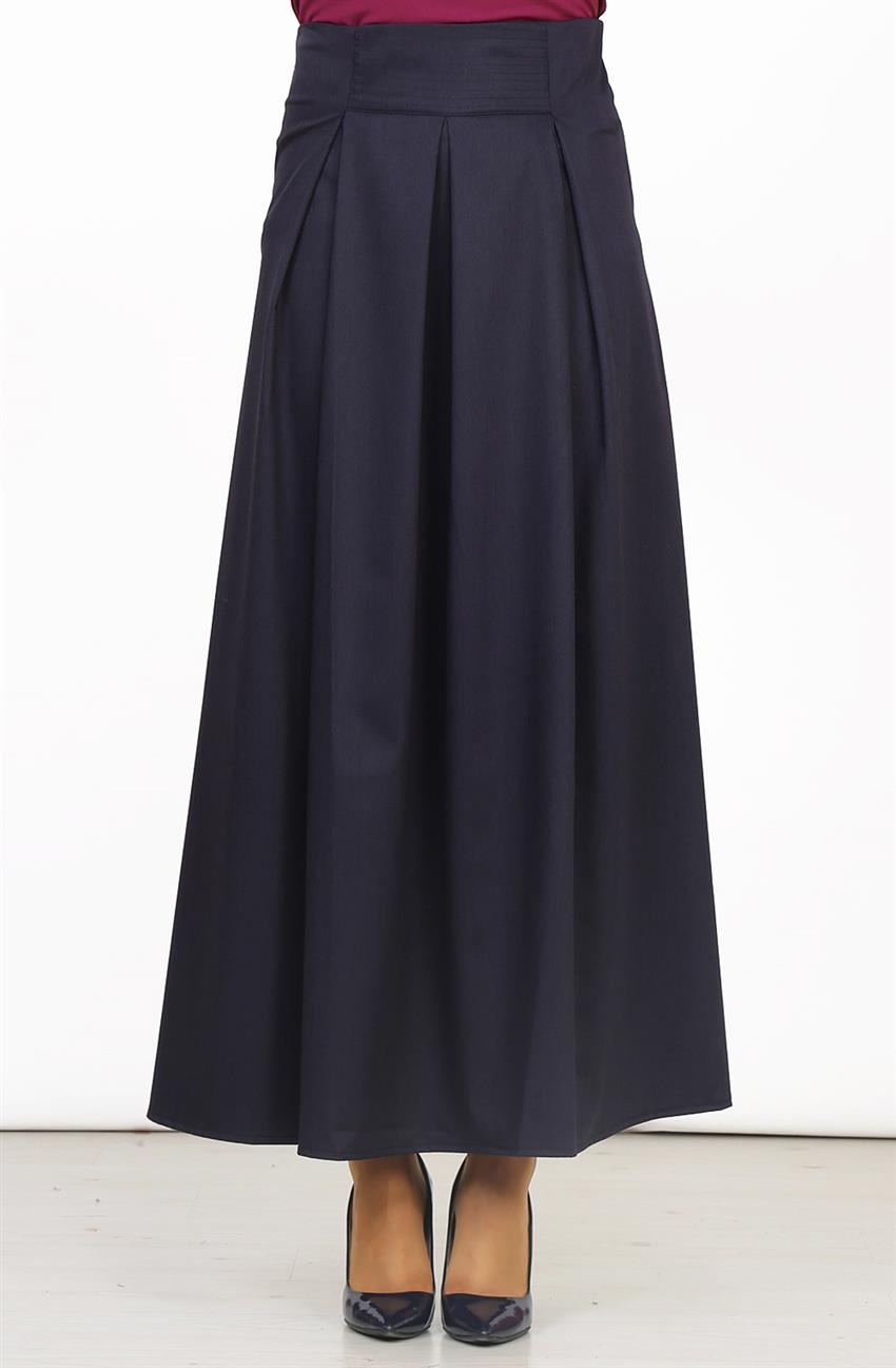 Skirt-Navy Blue 8002-17