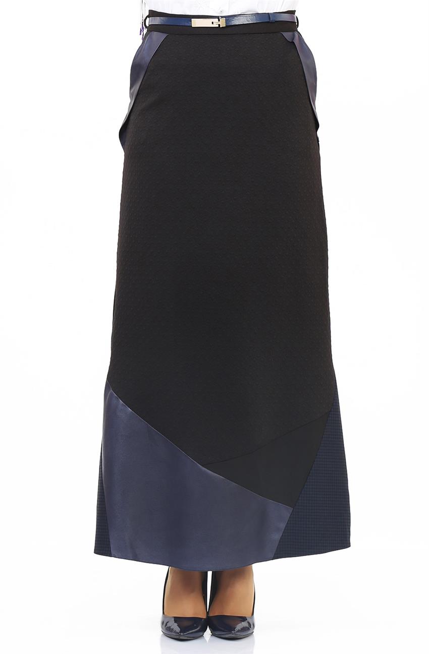 Skirt-Black Navy Blue KA-A5-12065-1211