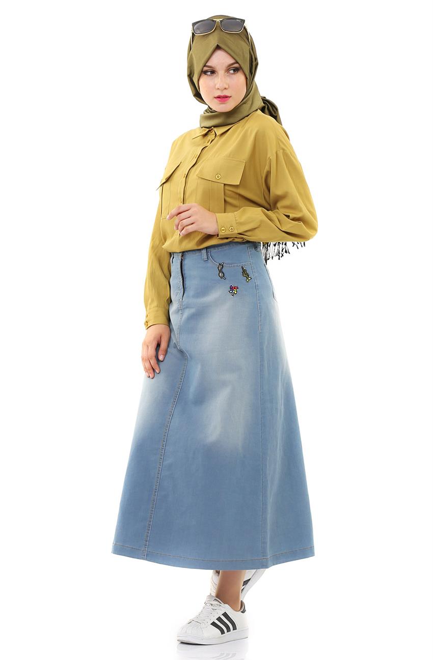 Jeans Skirt-Navy Blue KA-B6-12010-11
