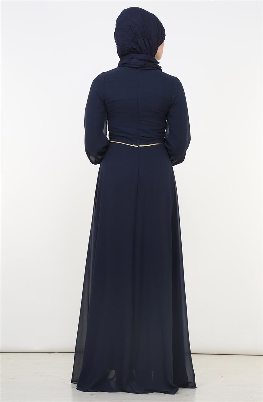 Evening Dress Dress-Navy Blue 2030-17