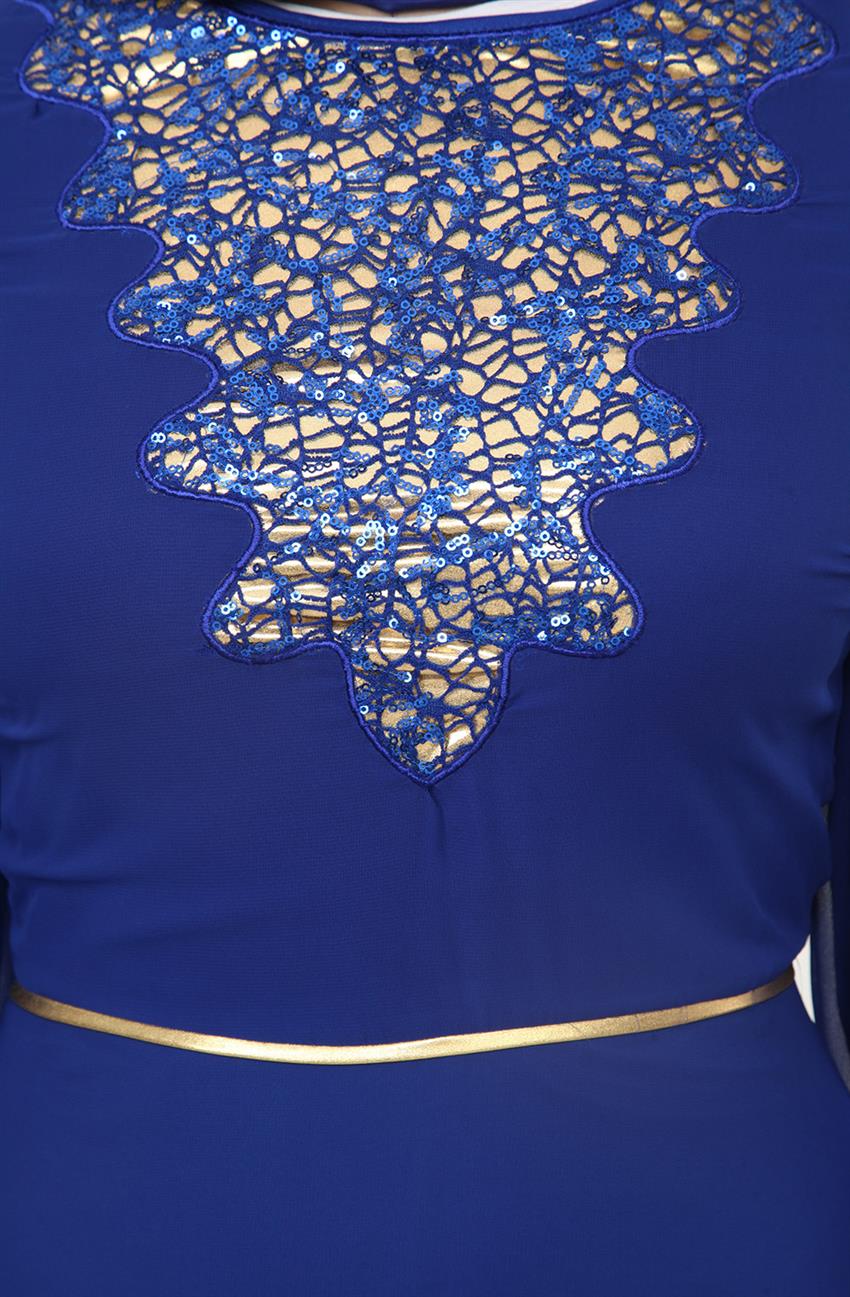 Abiye Mavi Elbise 2030-70