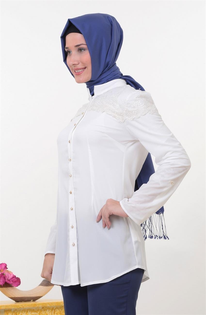 Tunik-Beyaz Bluz 7949-02