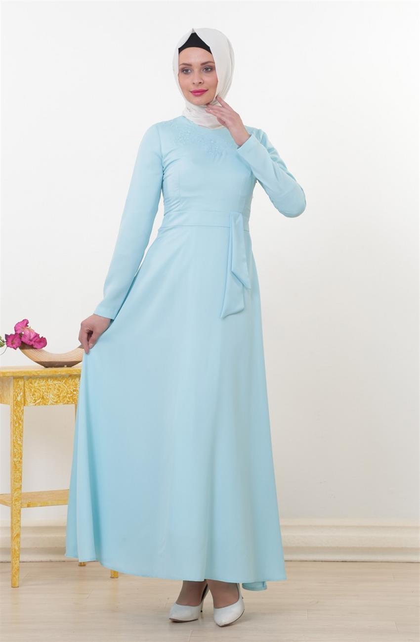 Tuğba Dress-Açik Blue D5125-16