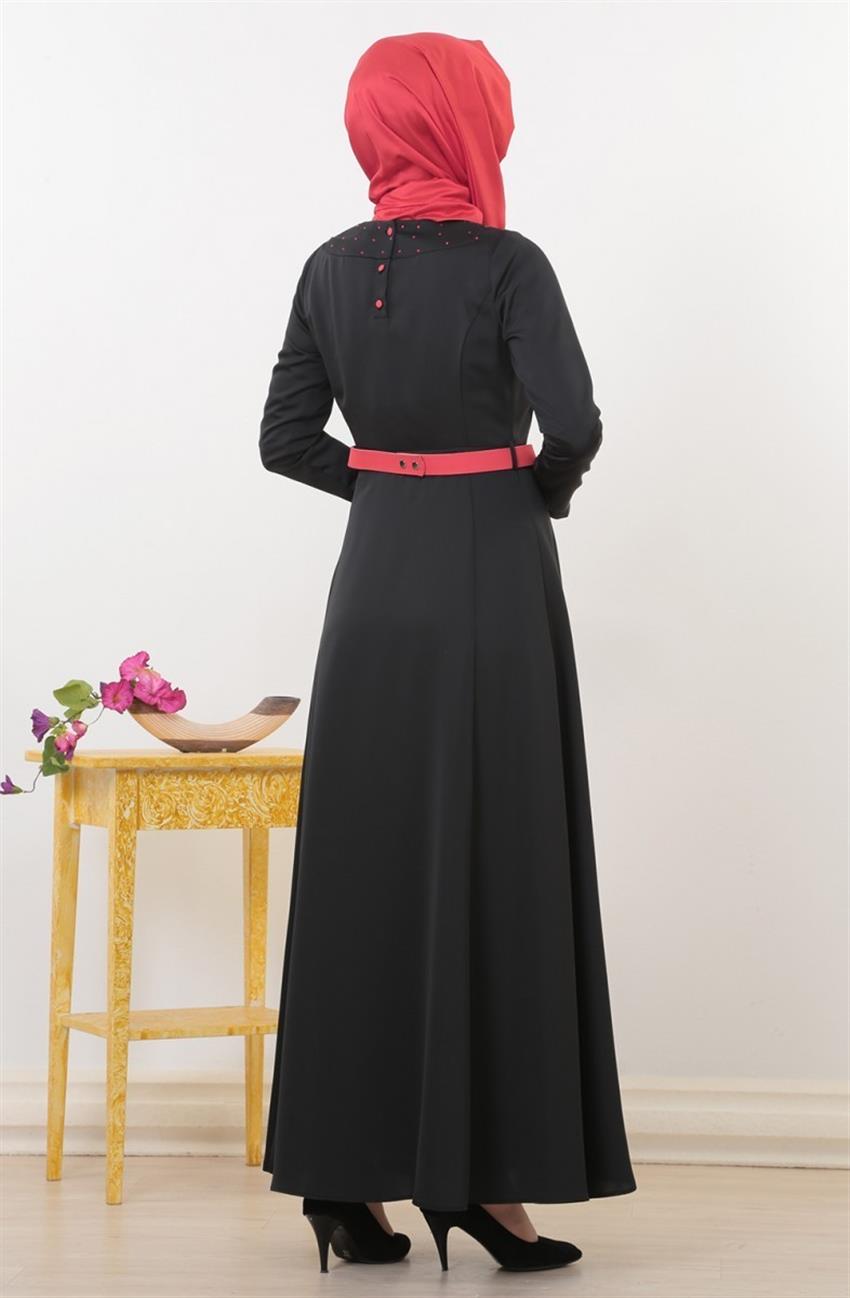 Tuğba Dress-Black D7129-09