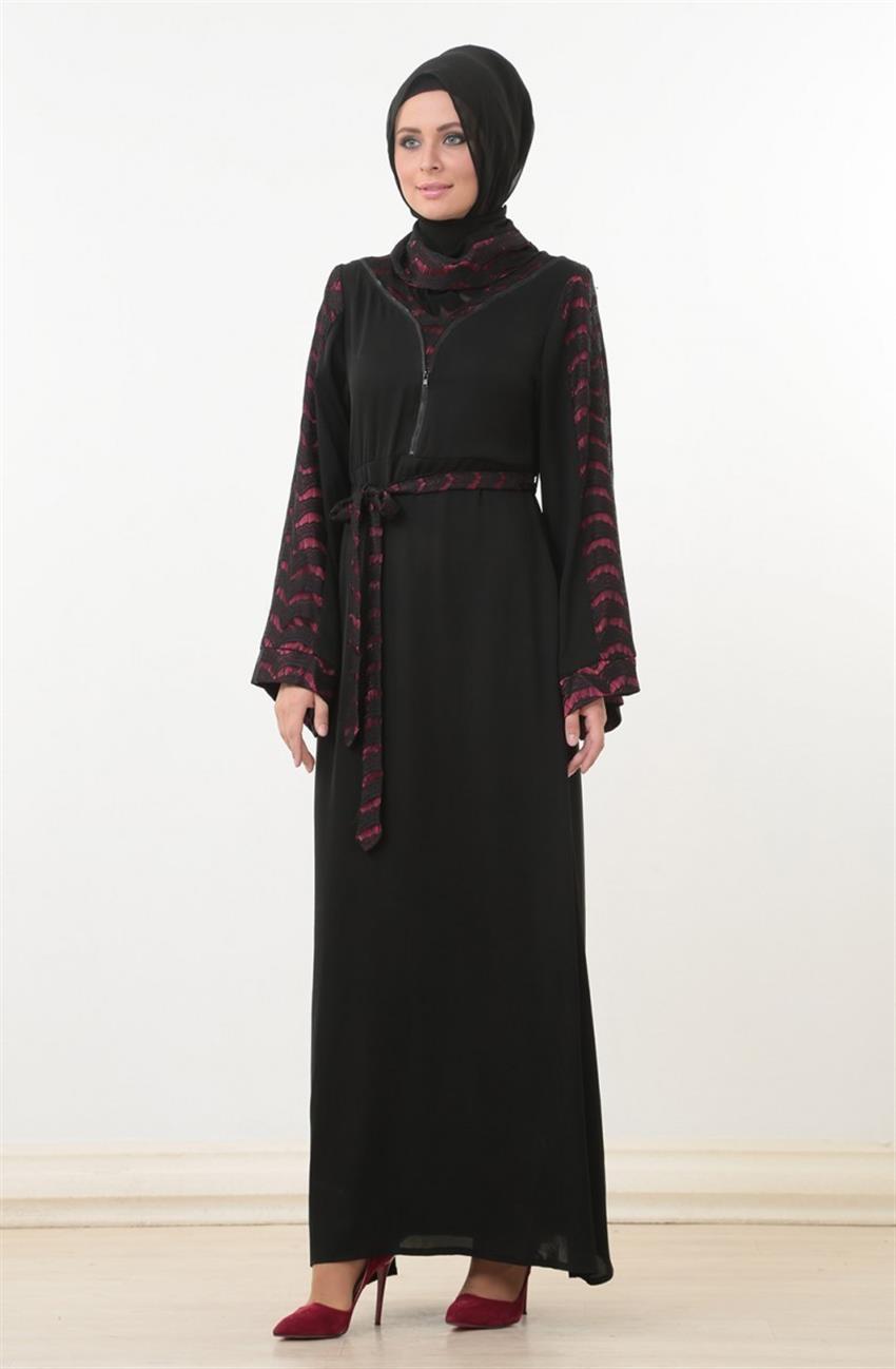 Dress-Claret Red Black 494-6701