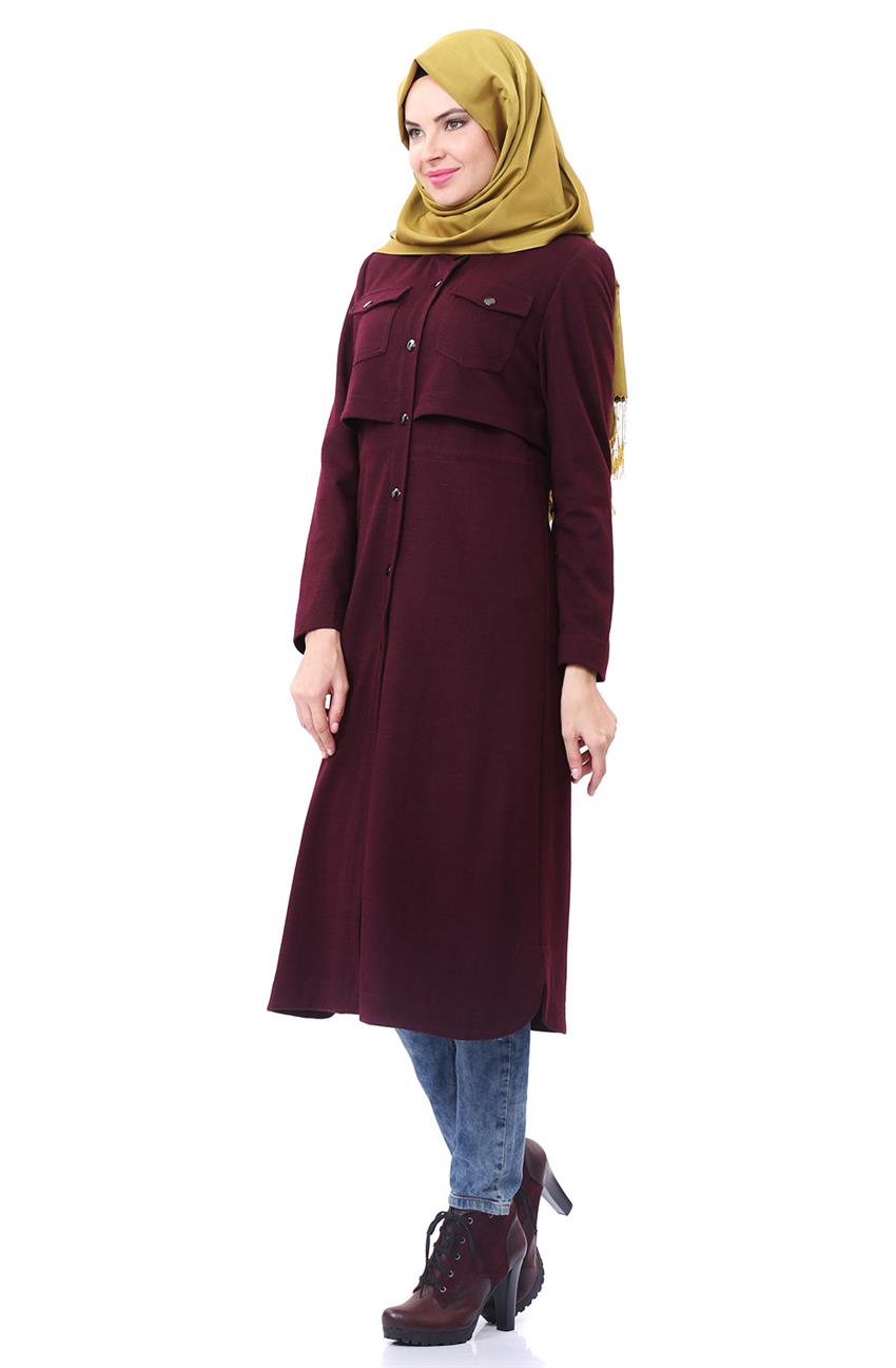 Nihan Outerwear-Claret Red T4141-30