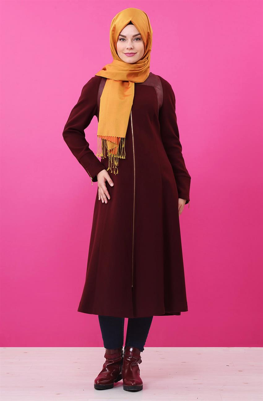 Nihan Outerwear-Claret Red T4219-30