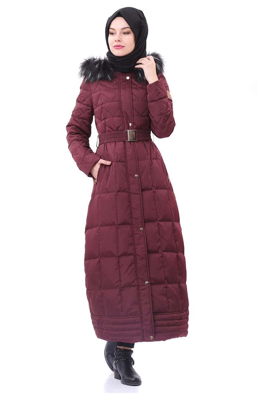 Kayra Coat-Claret Red KA-A5-27001-26