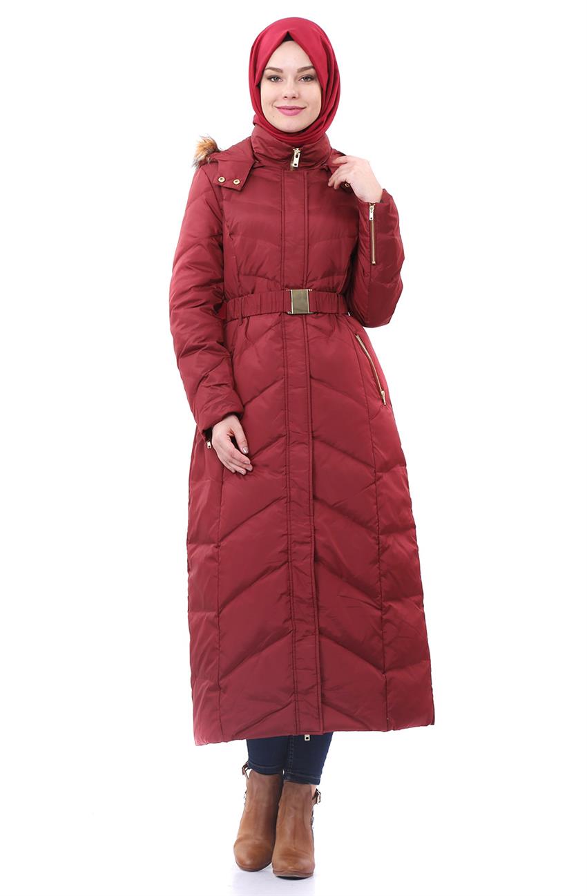 Kayra Coat-Claret Red KA-A5-27009-26