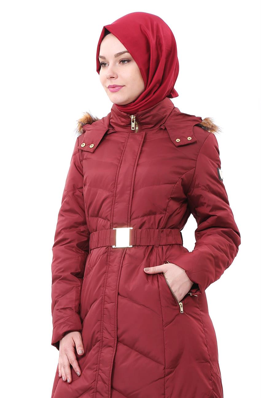Kayra Coat-Claret Red KA-A5-27009-26