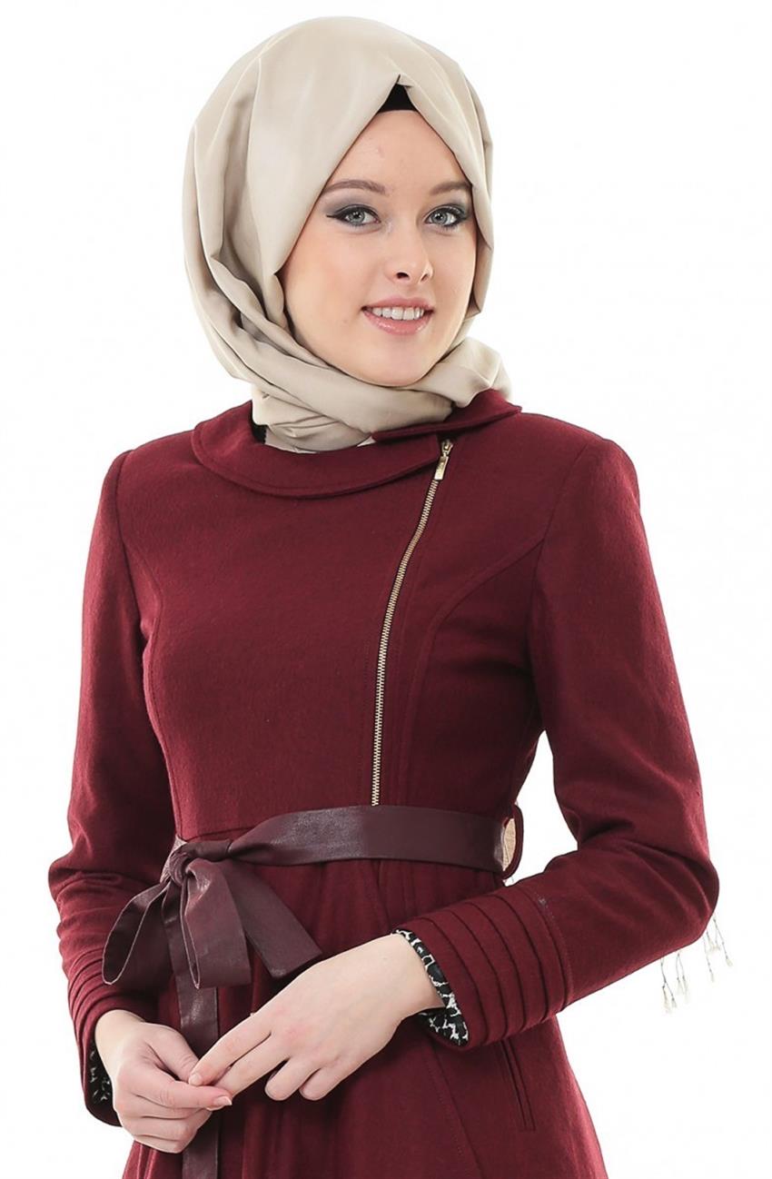 Nihan Outerwear-Claret Red R4237-30
