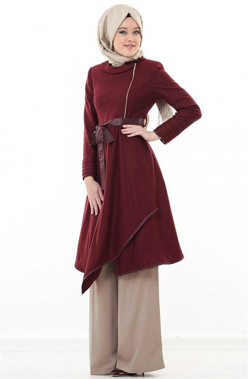 Nihan Outerwear-Claret Red R4237-30