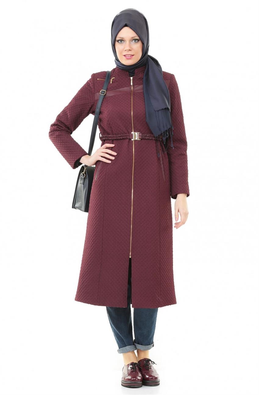 Nihan Outerwear-Claret Red T3082-30