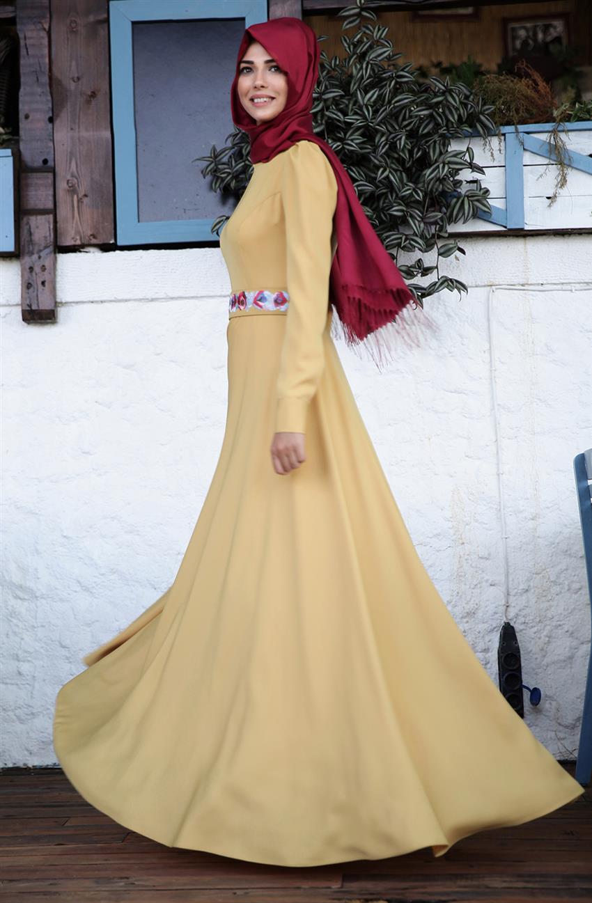 Gülefza Dress-Mustard 2064-55