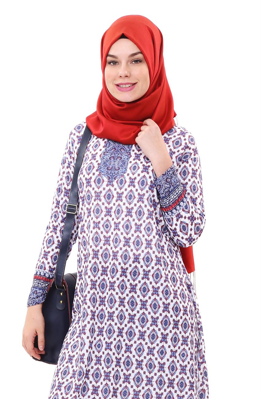 Tunic-Claret Red Blue 1501-6770