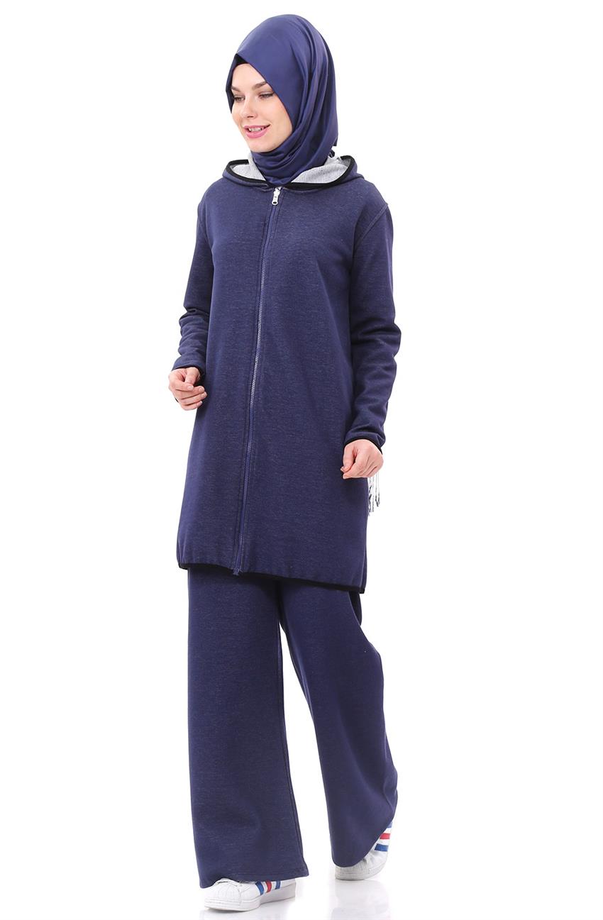 Eşofman Suit-Navy Blue Gray D2609CE-1704