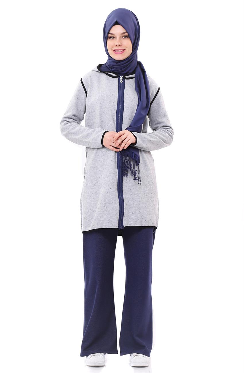 Eşofman Suit-Navy Blue Gray D2609CE-1704