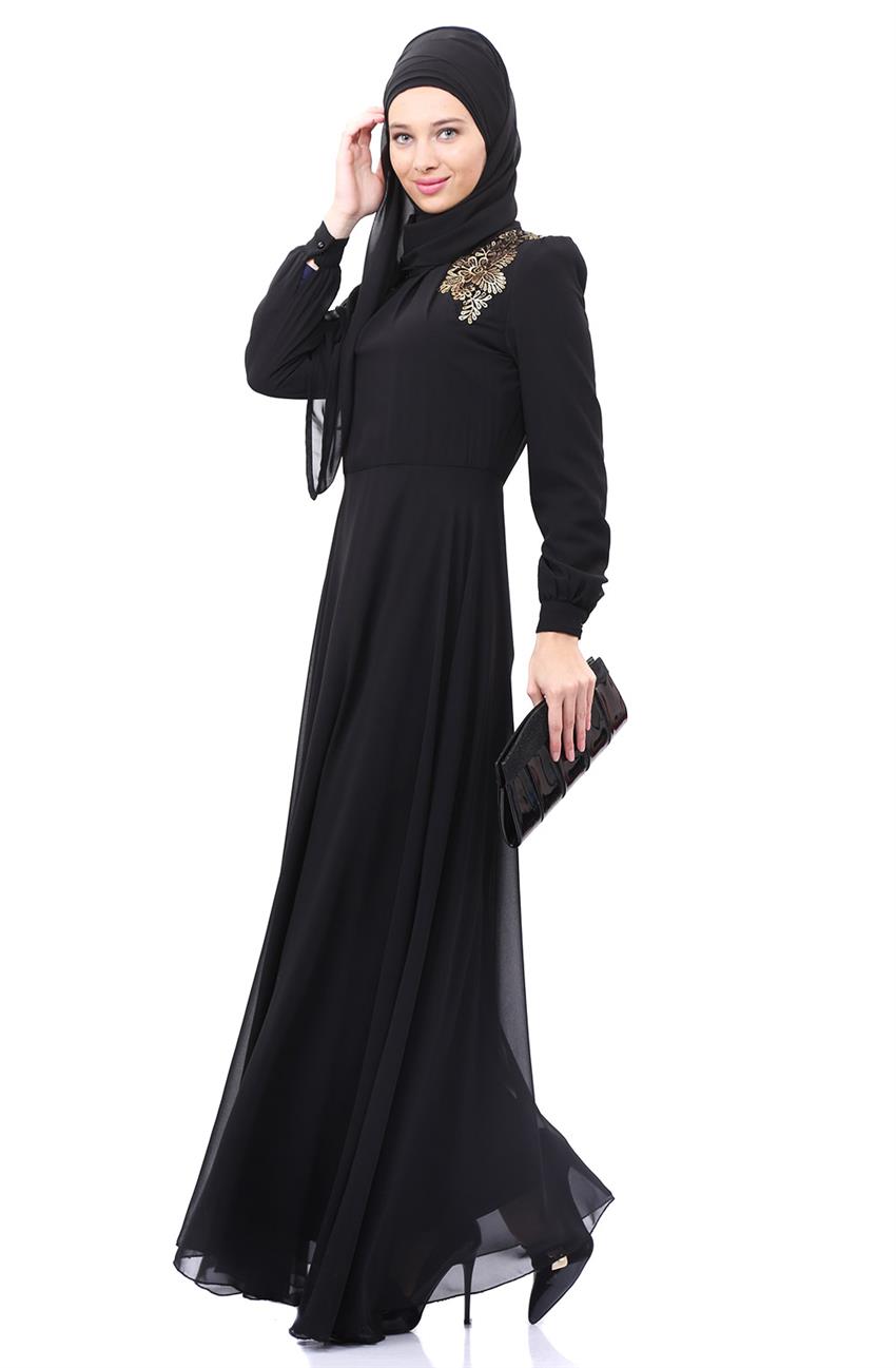 Evening Dress Dress-Black 8015-01