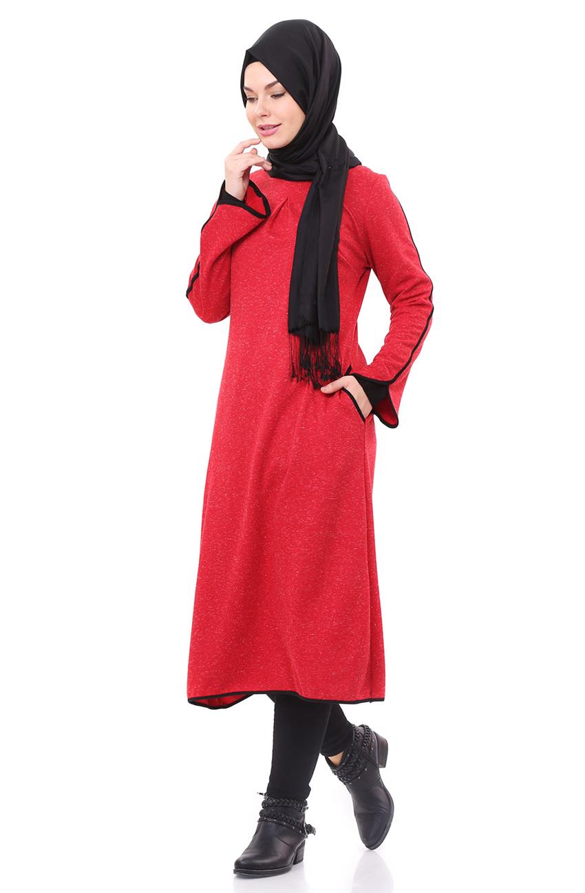 Butik Melina Kırmızı Elbise 1871-34