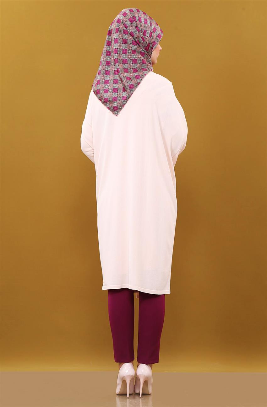 Knitwear Poncho-Pink KA-B6-TRK10-17
