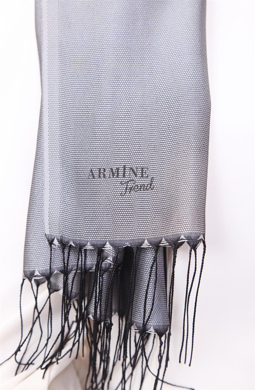 Armine Trend Shawl-Black Açik Gray