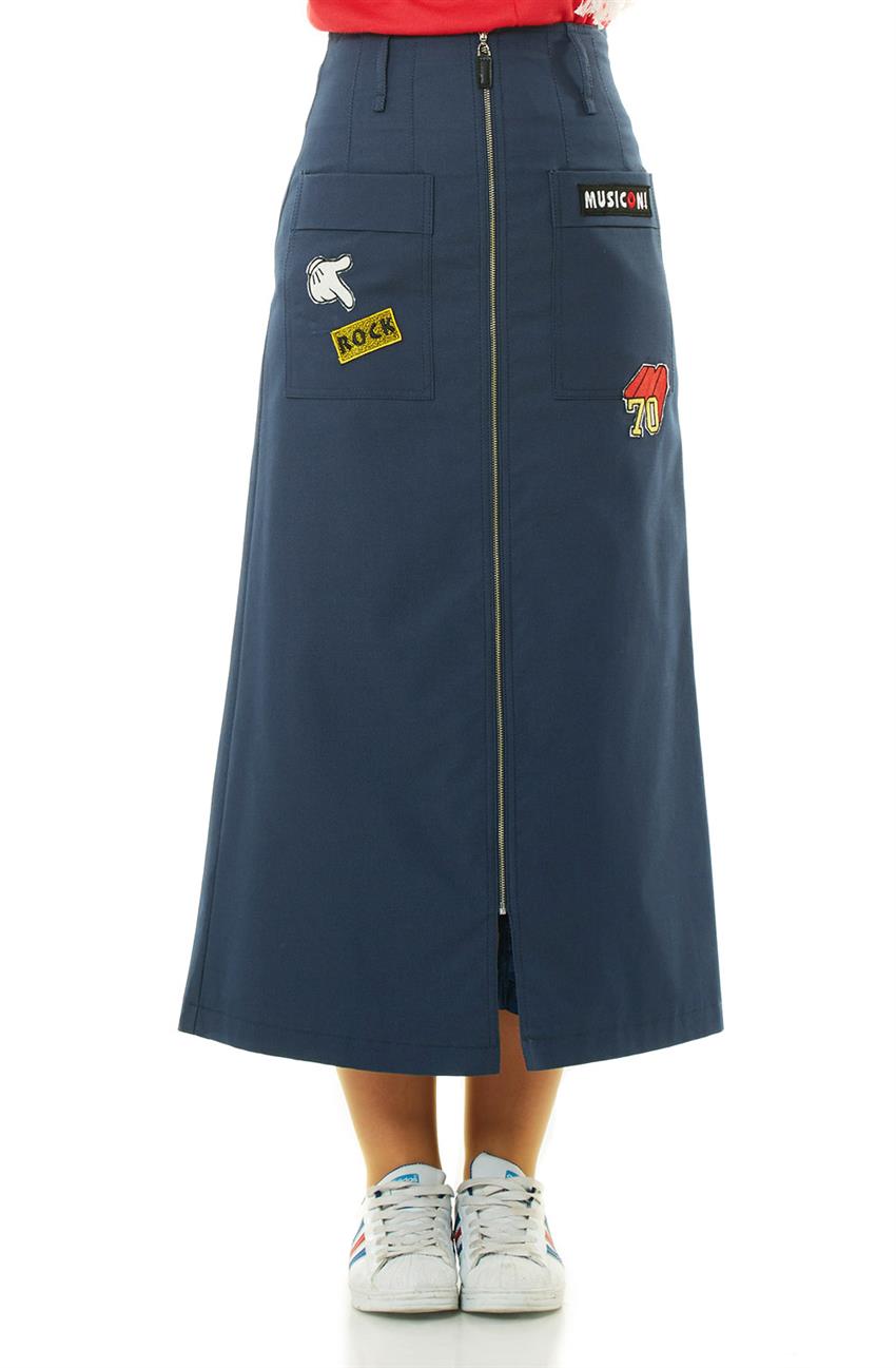 Skirt-Navy Blue KA-A6-12039-11