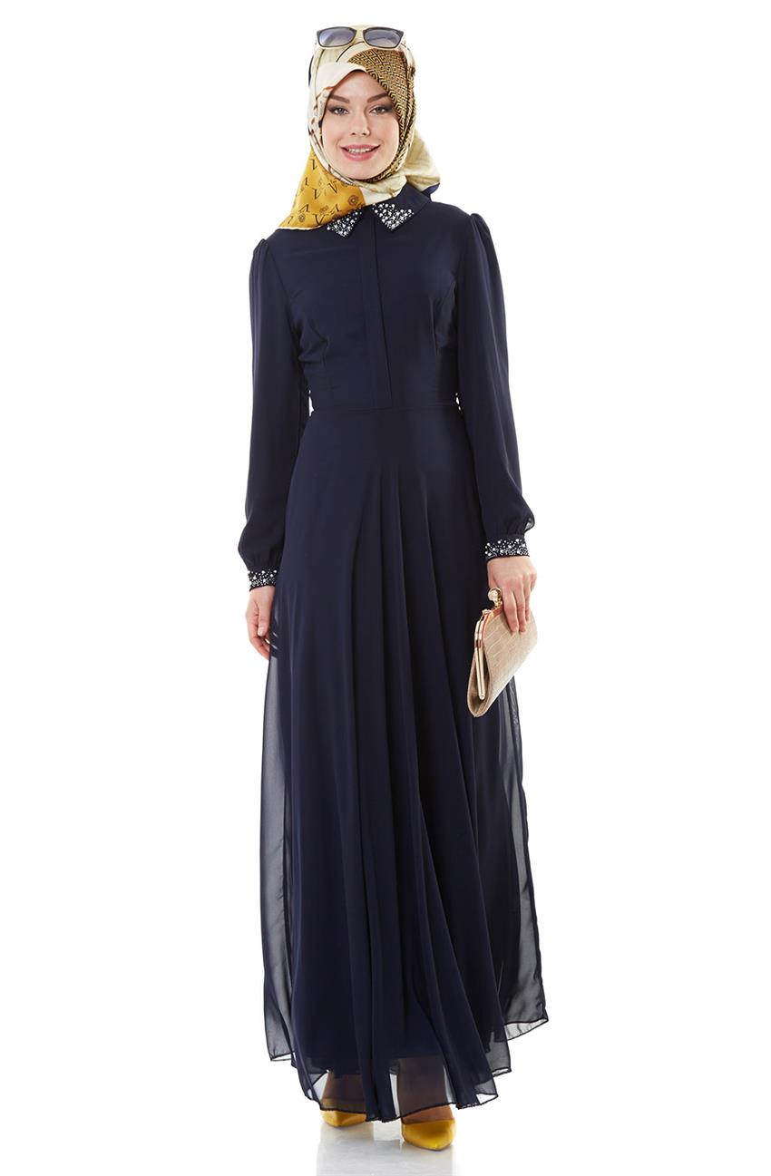 Evening Dress Dress-Navy Blue ARM7027-17