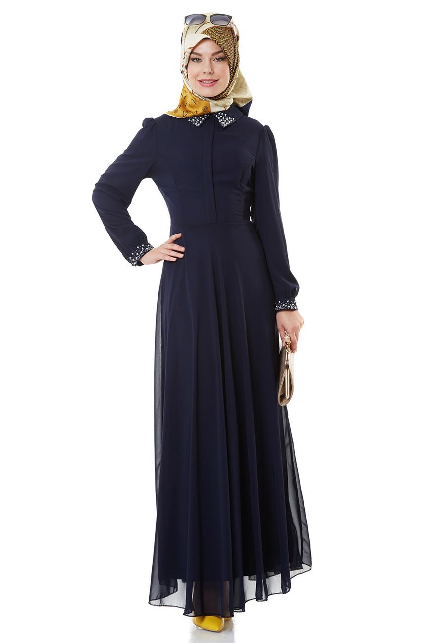 Evening Dress Dress-Navy Blue ARM7027-17