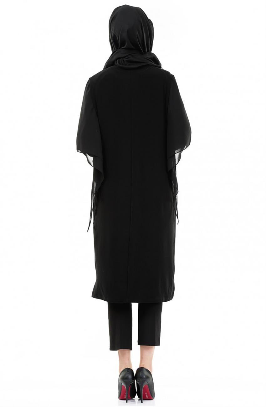 Büyük Beden Siyah Elbise Pa20088-01