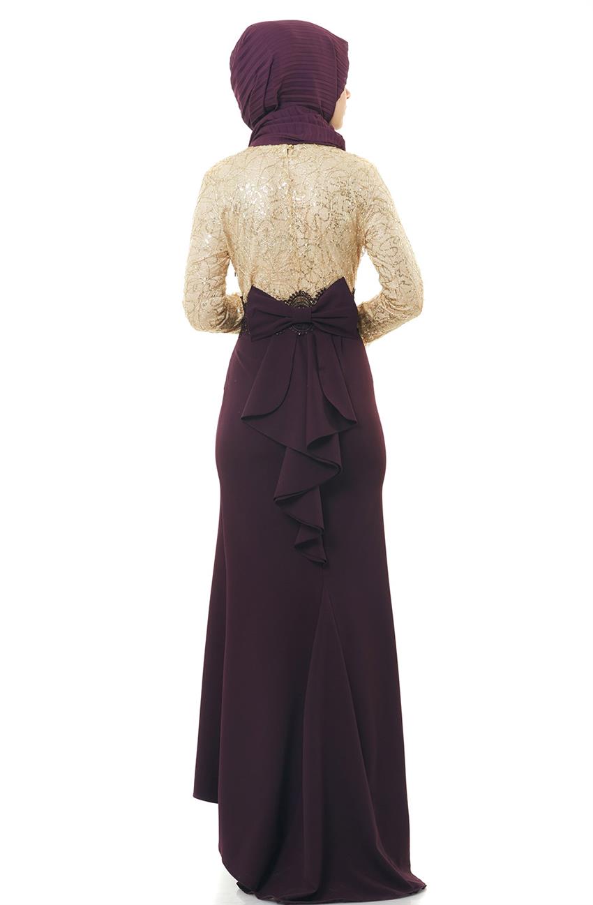 Evening Dress Dress-Gold Plum 5015-3151