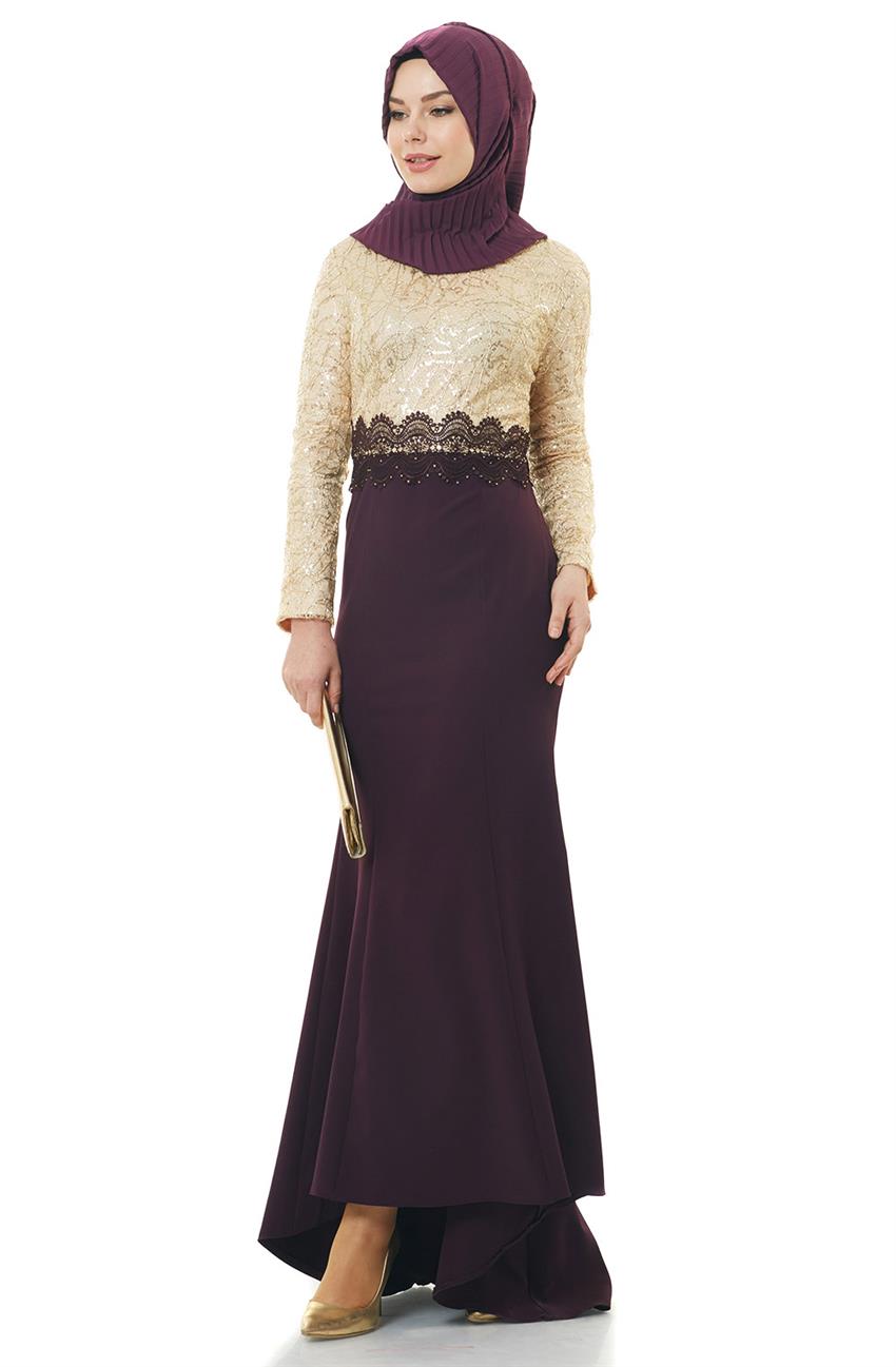 فستان سهرة فستان-ذهبي أرجواني ar-5015-3151