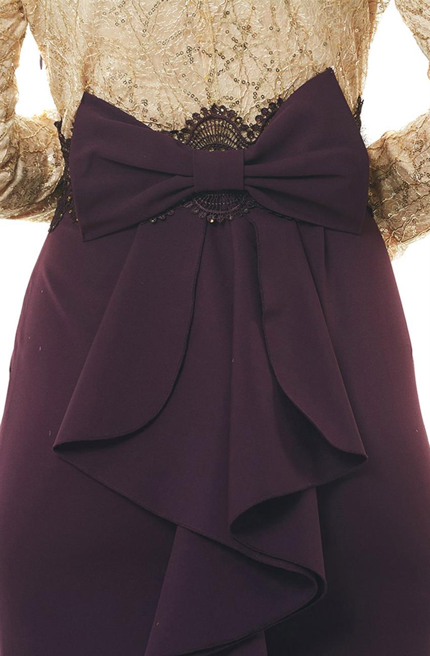 Evening Dress Dress-Gold Plum 5015-3151