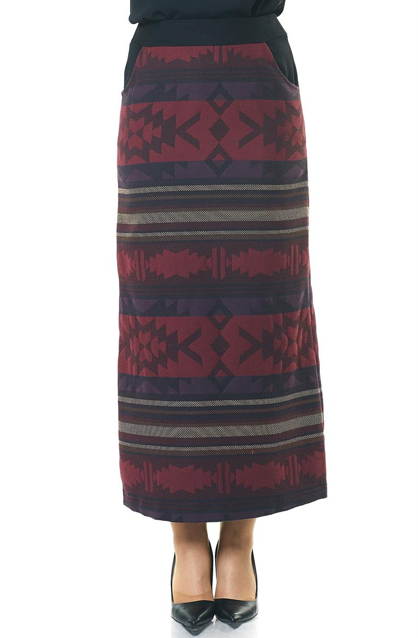 Skirt-Claret Red Y4033-30