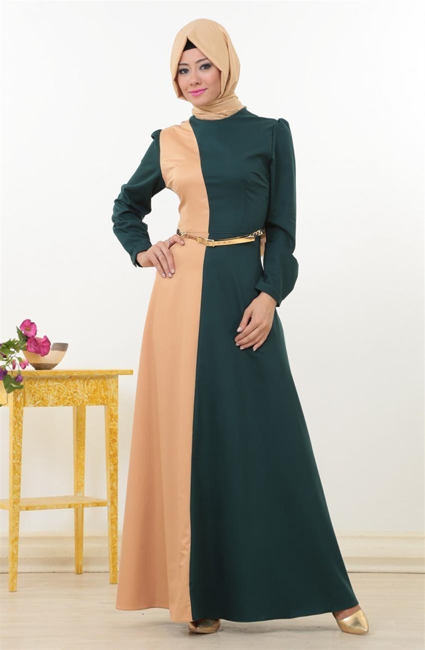 Dress-Camel Green ZE3029-4621