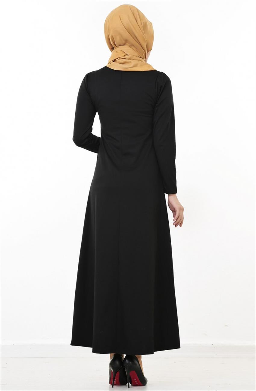Octagon Taş Yapıştırma Siyah Elbise ELB005-01