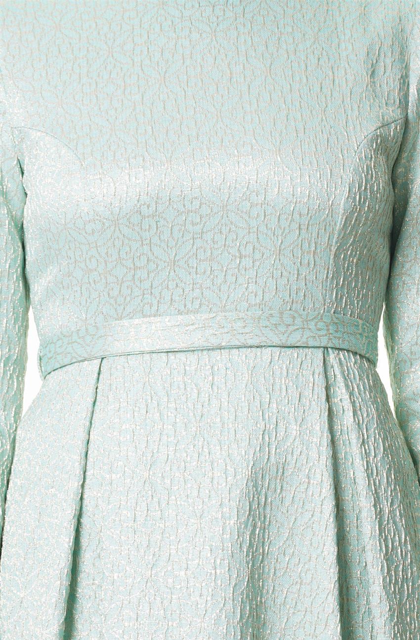 Jakarlı Mint Elbise 1701-24