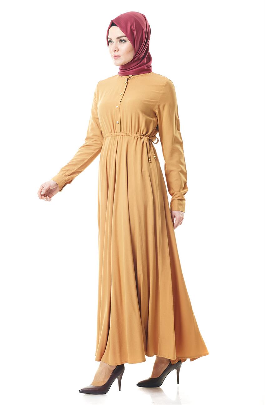 Ameerah Kloş Hardal Elbise 5932-55