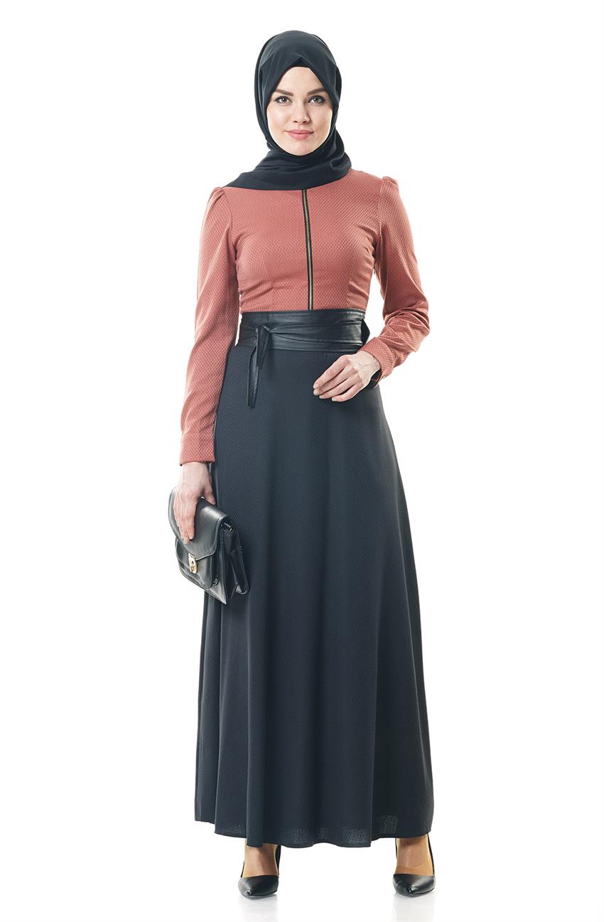 Ameerah Kemer Detaylı Soğan Elbise 5941-103