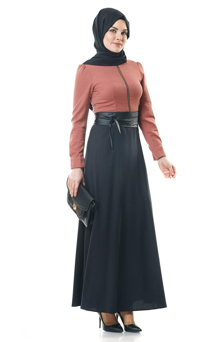 Ameerah Kemer Detaylı Soğan Elbise 5941-103