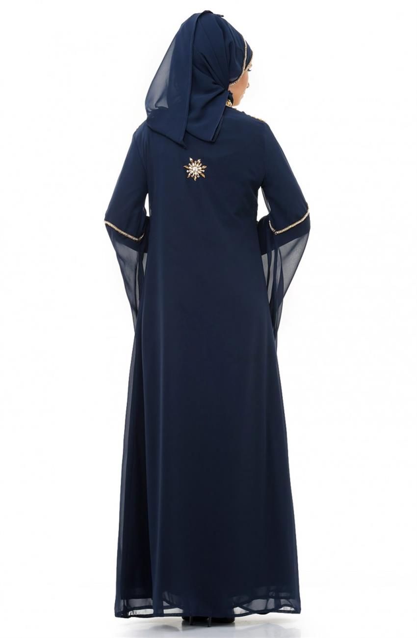 Evening Dress Suit Dress-Navy Blue 3129-17
