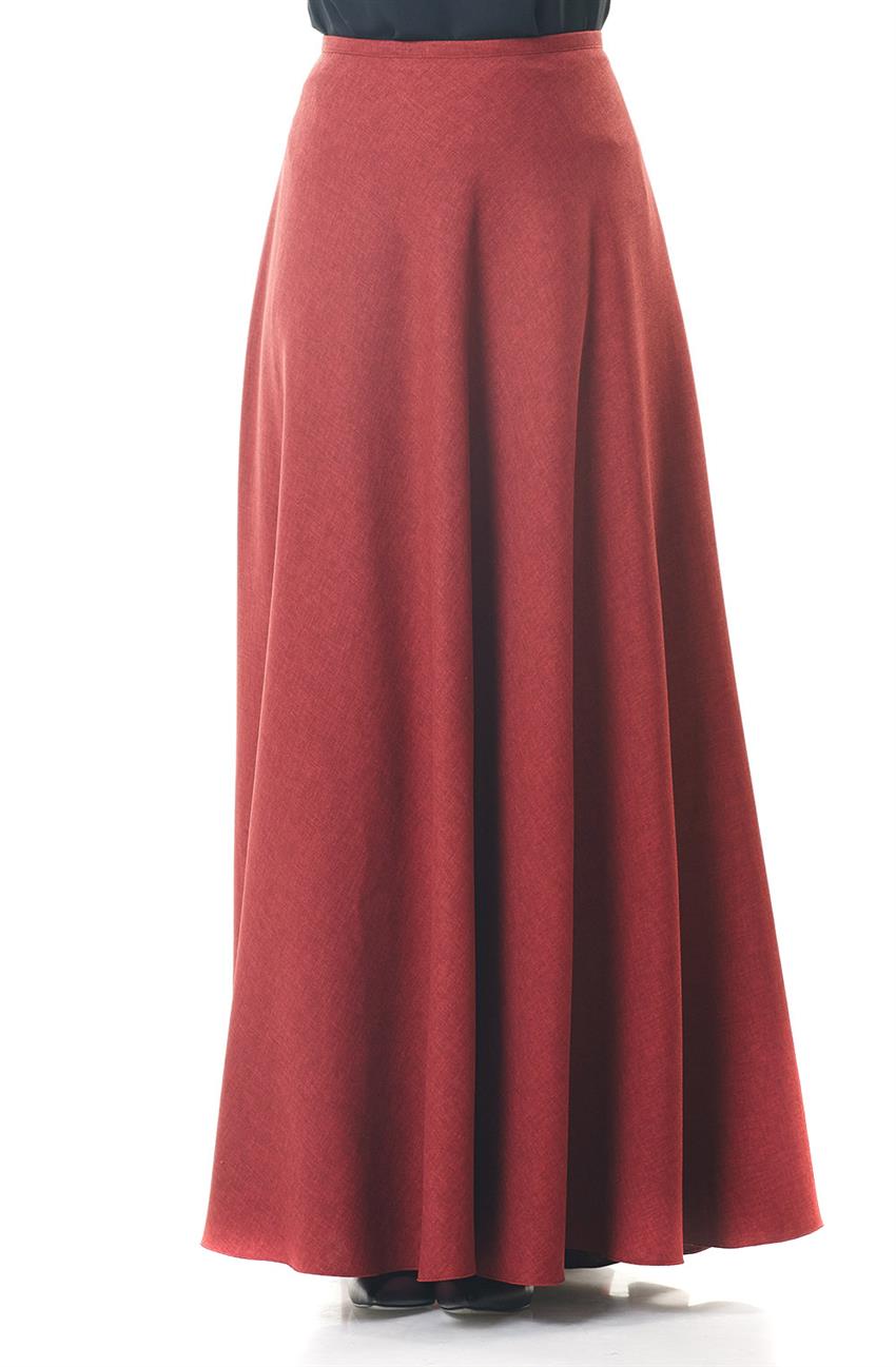 Denim Skirt-Claret Red