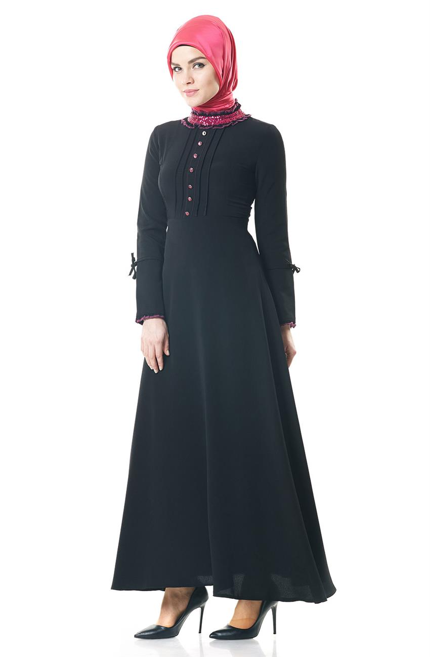 فستان سهرة فستان-أسود فوشي BS2054-0143