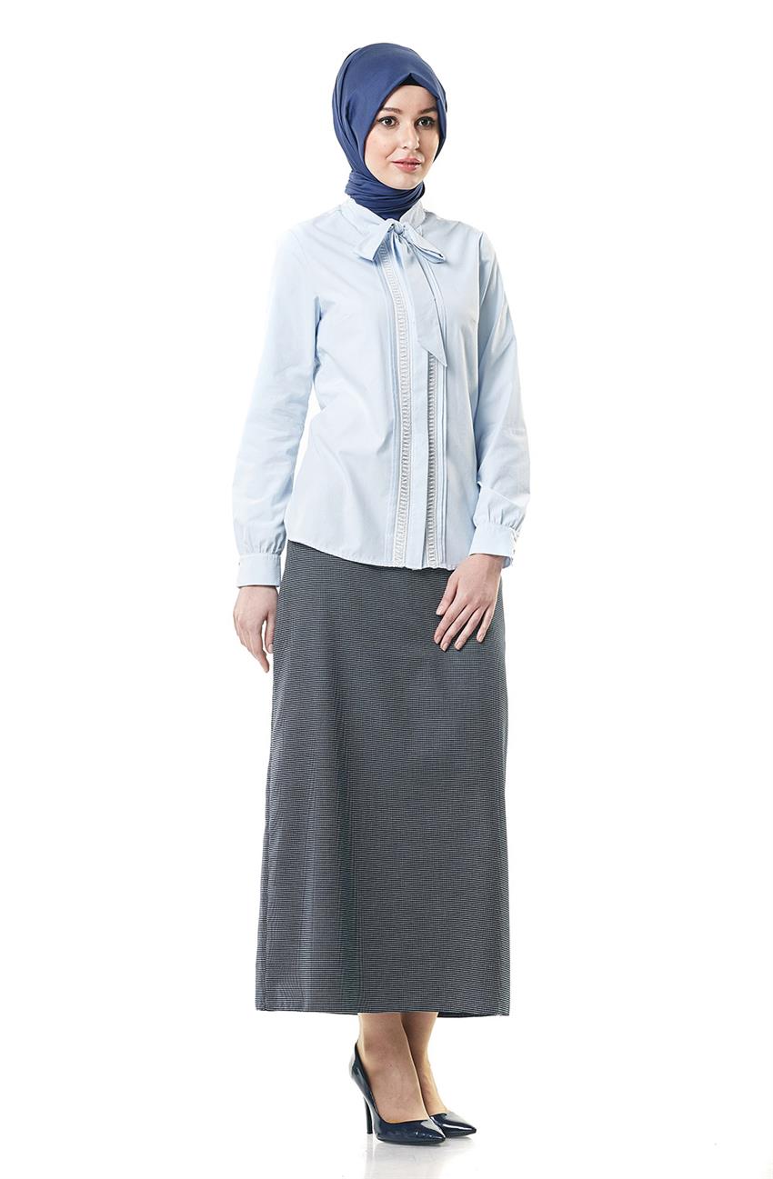 Skirt-Navy Blue White 12009-1102