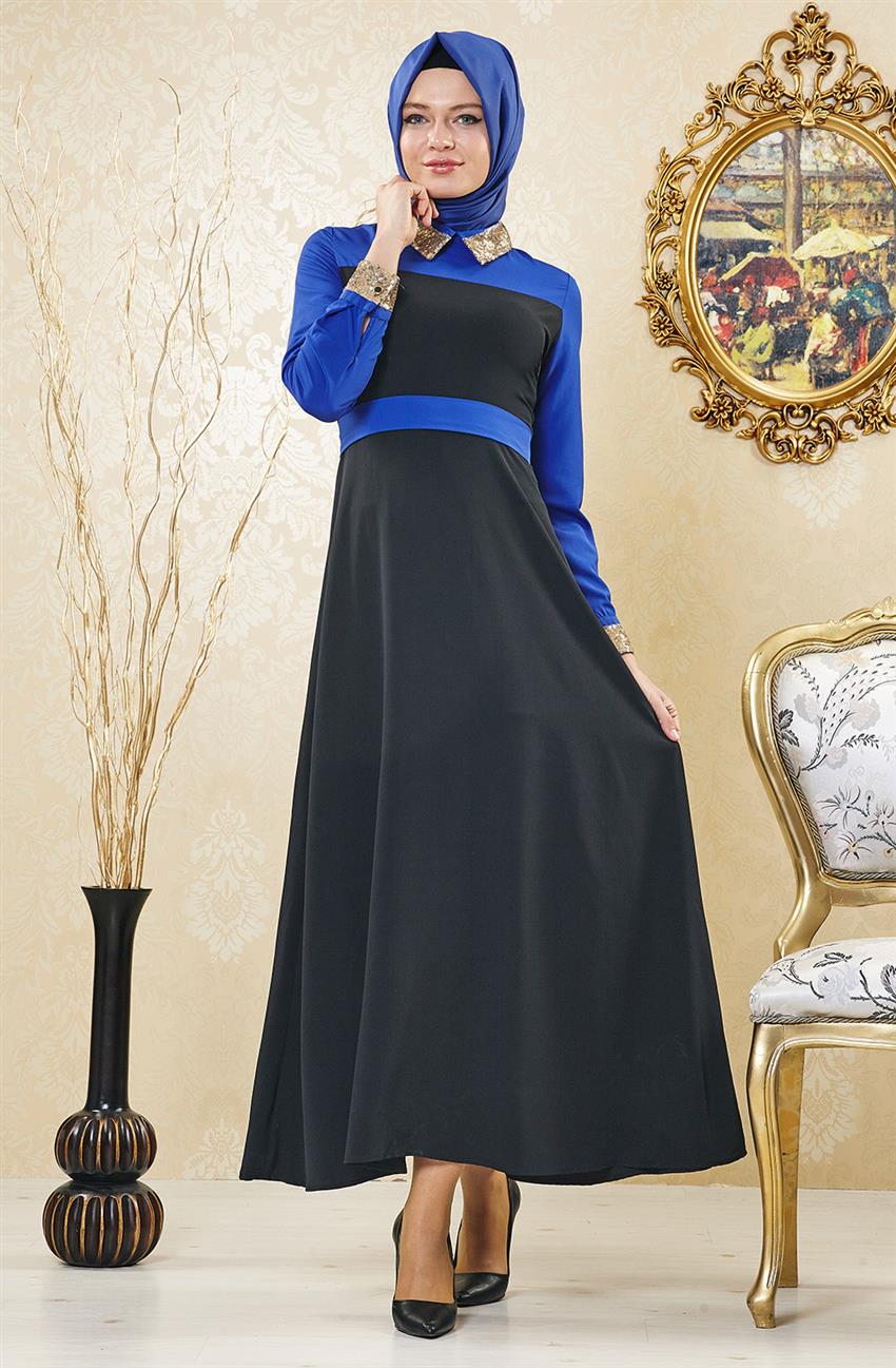 Evening Dress Dress-Black Sax 6152-0147
