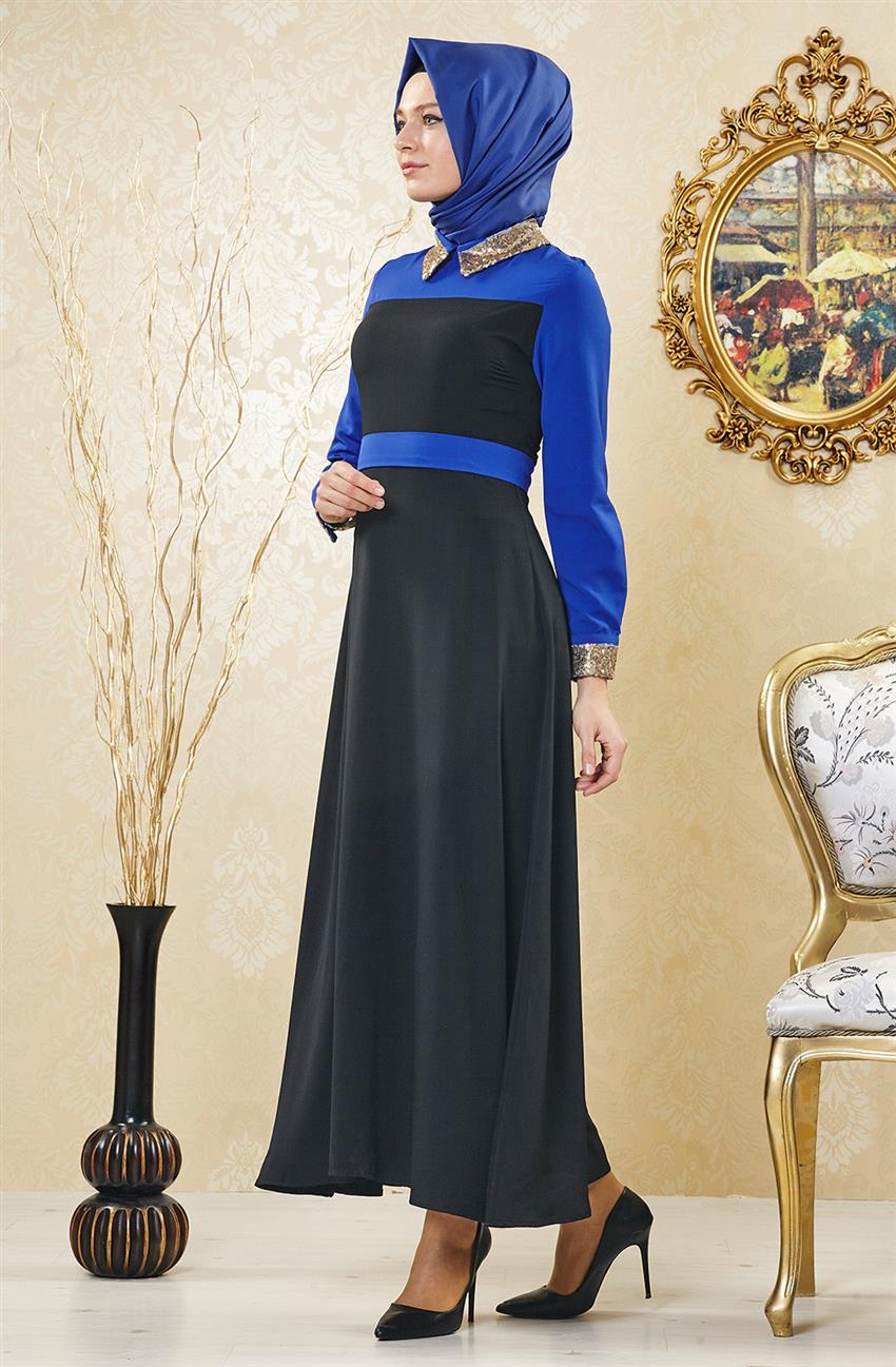 فستان سهرة فستان-أسود أزرق غامق ar-6152-0147