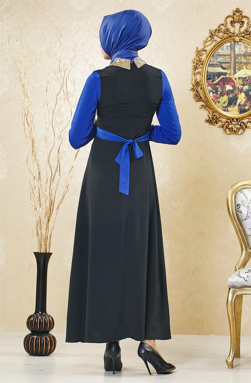 فستان سهرة فستان-أسود أزرق غامق ar-6152-0147
