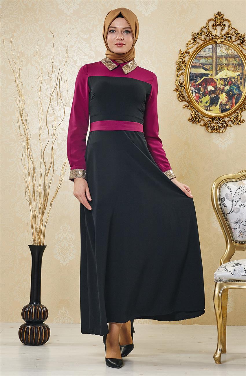 Evening Dress Dress-Black Plum 6152-0151