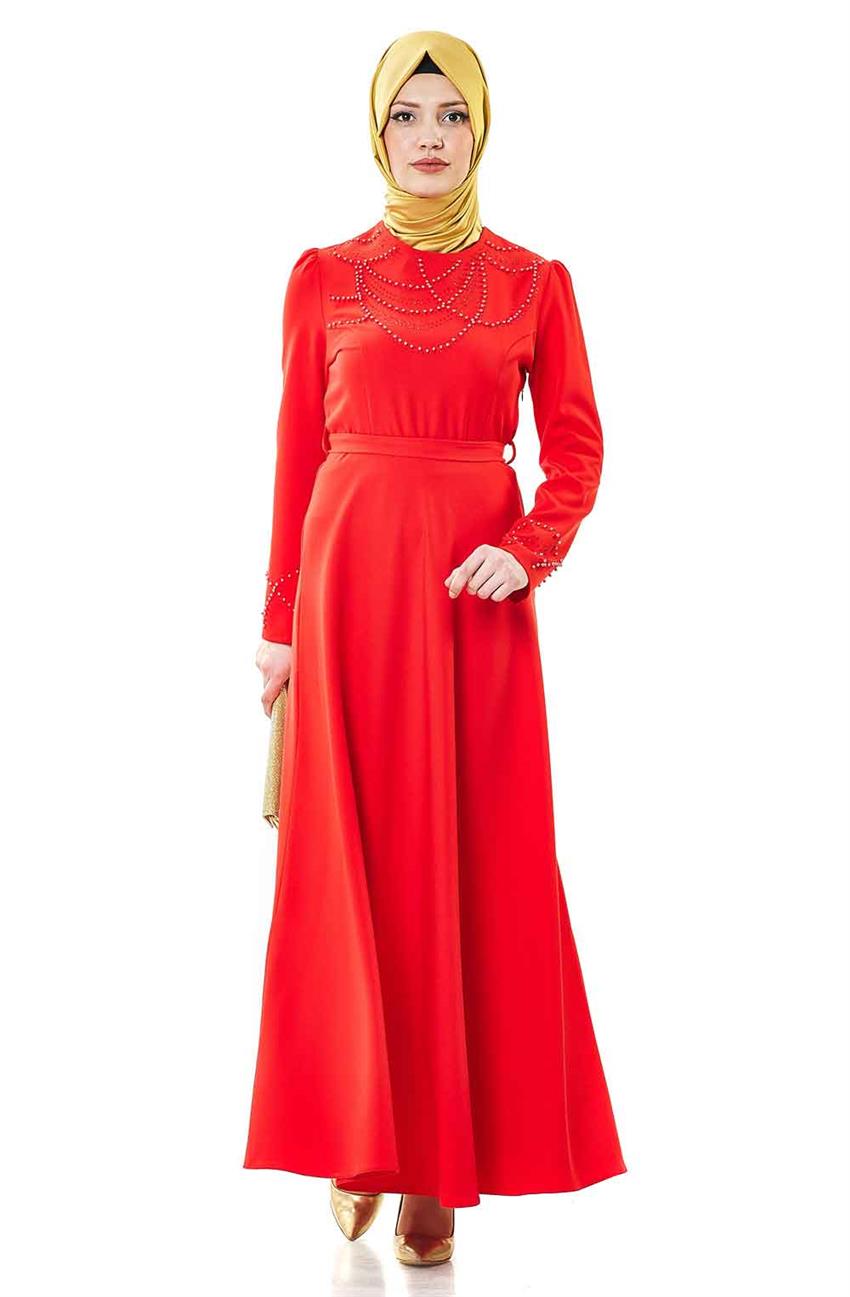 Abiye Kırmızı Elbise 1766-34