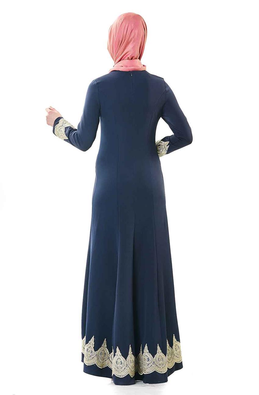 Evening Dress Dress-Navy Blue 1773-17