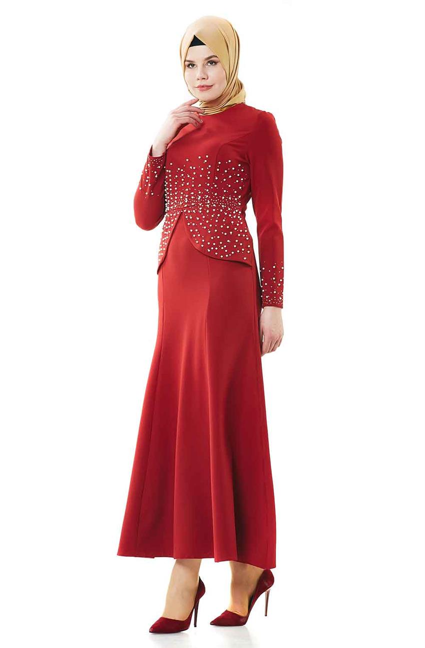 Evening Dress Dress-Claret Red 1720-67
